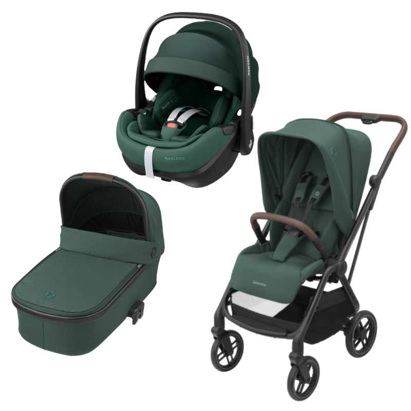 Leona 2, Pebble 360º Pro e Oria Essential Green da Maxi Cosi