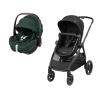 Carrinho zelia 3 Essential Black e cadeira auto Pebble Pro 2 Twillic Green da Maxi  Cosi