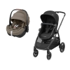 Carrinho zelia 3 Essential Black e cadeira auto Pebble Pro 2 Twillic Truffle da Maxi  Cosi