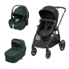 Conjunto Zelia³ Black Pebble Pro 2 Green e alcofa Sense Green da Maxi Cosi