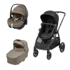 Conjunto Zelia³ Black Pebble Pro 2 e alcofa Sense Truffle da Maxi Cosi