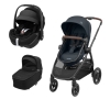 Conjunto Zelia³ Graphite Pebble Pro 2 e alcofa Sense Black da Maxi Cosi