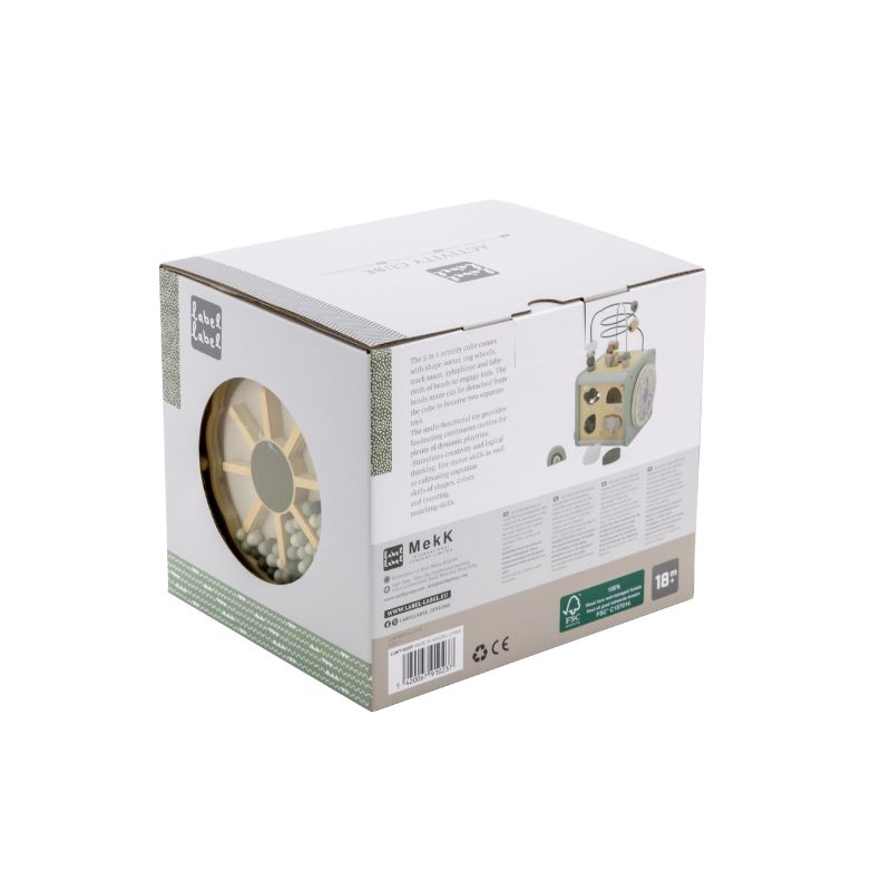 Cubo de atividades de Madeira Olive Green da Label Label 7