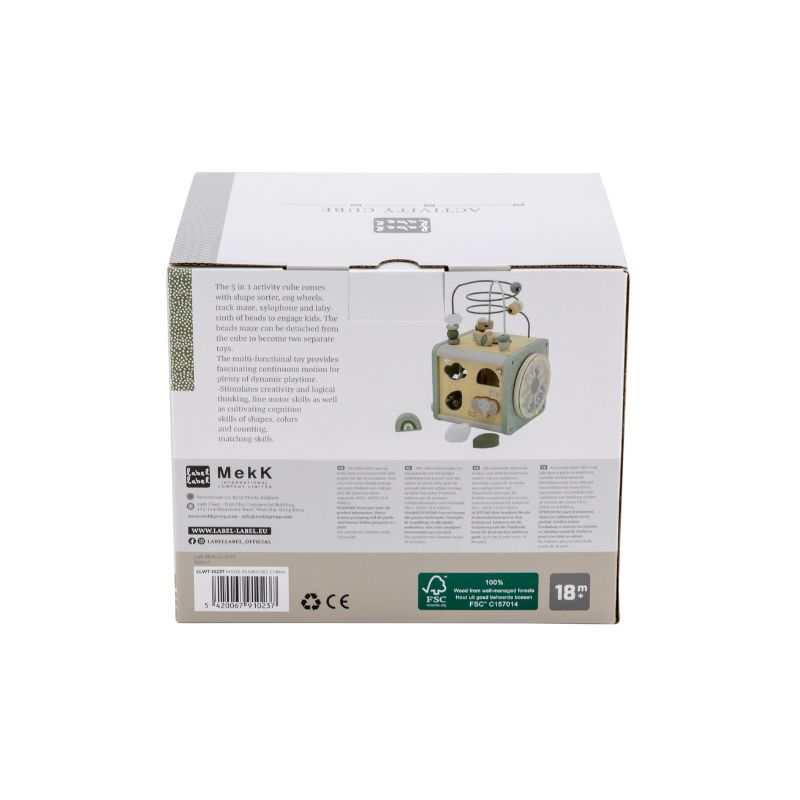 Cubo de atividades de Madeira Olive Green da Label Label 8